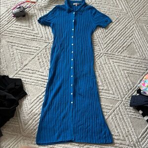 Alex Mill Blue Button-Up Maxi Dress